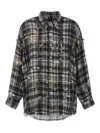 R13 Fringed Oversized Cotton Shirt In Black