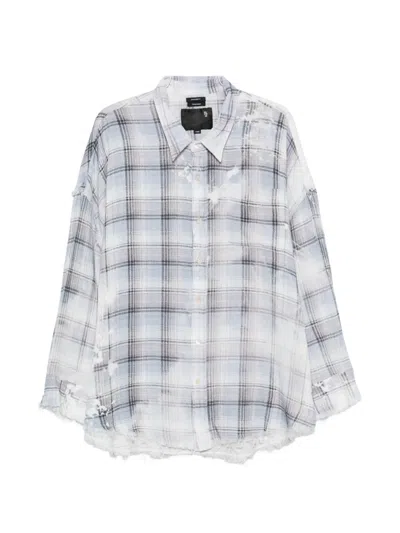 R13 Frayed-hem Shirt In Multi