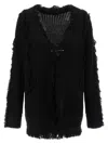R13 Brooch-detail Cardigan In Black