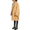 R13 Fringe Trim Wool Blend Coat In Brown