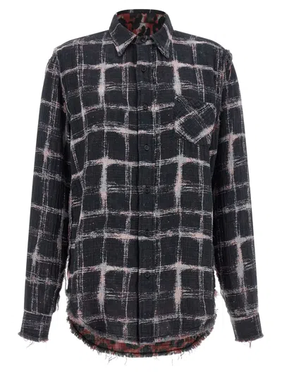 R13 Fringed Hem Reversible Shirt In Multi