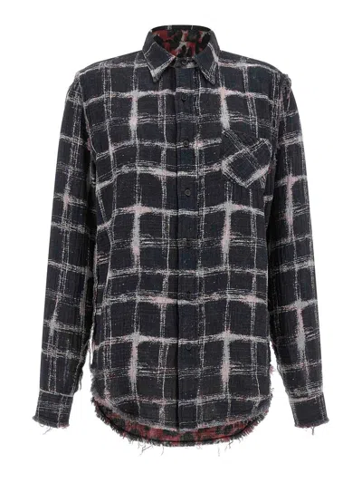 R13 Fringed Hem Reversible Shirt In Multi