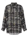 R13 Fringed Oversized Cotton Shirt In Black