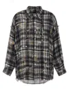 R13 Fringed Oversized Cotton Shirt In Black