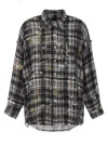 R13 Fringed Oversized Cotton Shirt In Black