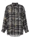 R13 Fringed Oversized Cotton Shirt In Black