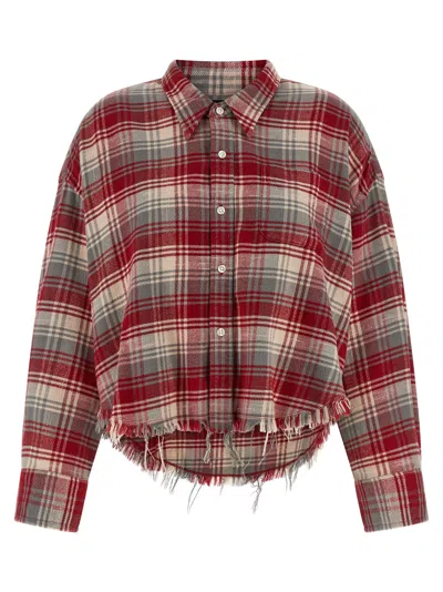 R13 Drop Neck Cropped Shirt In Multi