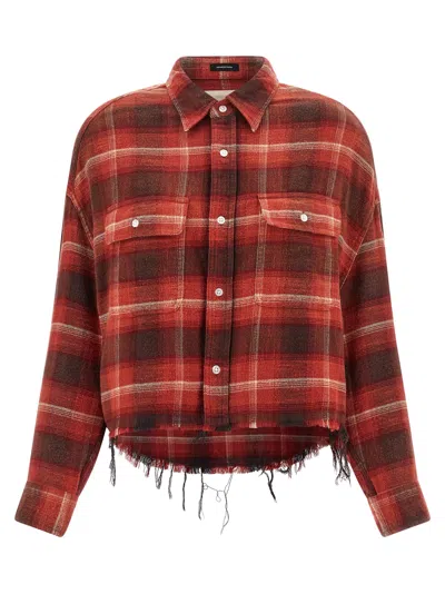 R13 Fringed Shirt In Brown