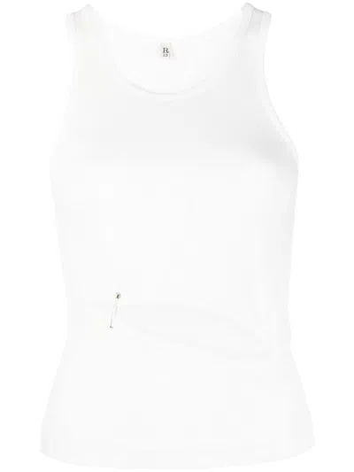 R13 Front Slit Tank Clothing In White
