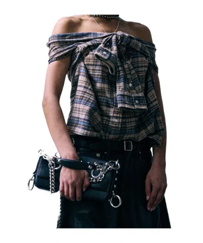 R13 Front Tie Shirt In Multi