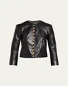 R13 Front-snap Leather Jacket In Black