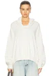 R13 Funnel Neck Cropped Popover In Ecru