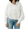 R13 Funnel Neck Cropped Popover In Ecru In White