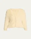 R13 Balloon Faux Fur Cardigan In Cream