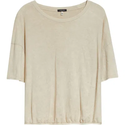 R13 Gathered Hem Cotton & Cashmere T-shirt In Brown