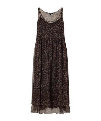 R13 Gathered Tiered Animal-print Silk-chiffon Midi Dress In Animal Print