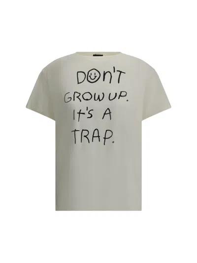 R13 Slogan-print T-shirt In Neutrals