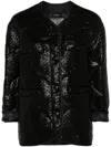 R13 Gothic Quilted Tweed Liner Jacket In Black
