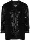 R13 Gothic Quilted Tweed Liner Jacket In Black