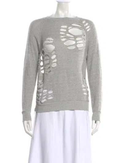 Pre-owned R13 Graphic Print Bateau Neckline Sweater In Gray