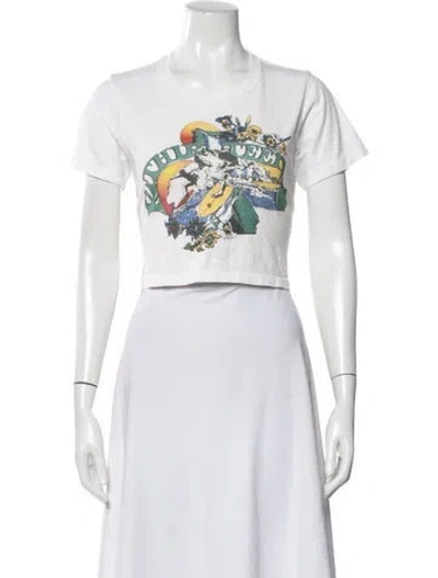 Pre-owned R13 Graphic Print Crew Neck Crop Top In Neutral