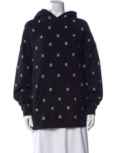 Pre-owned R13 Graphic Print Crew Neck Hoodie In Black
