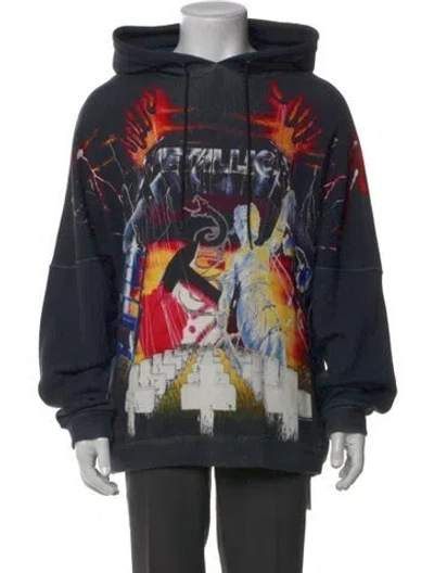 Pre-owned R13 Graphic Print Crew Neck Hoodie In Blue