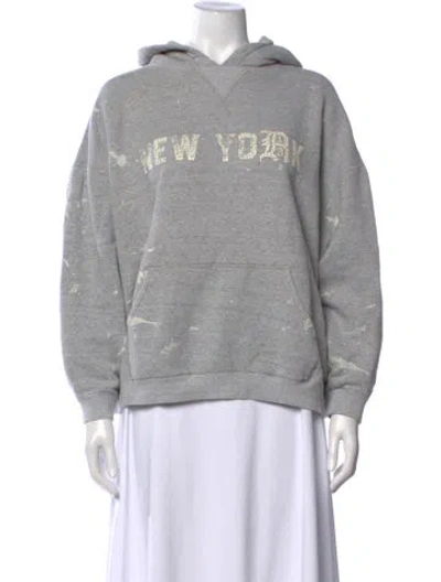 Pre-owned R13 Graphic Print Crew Neck Hoodie In Gray