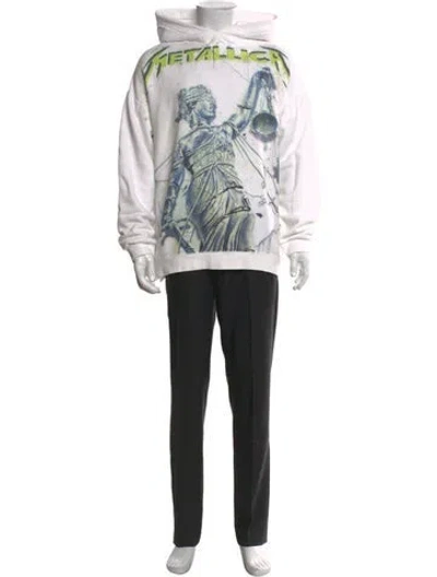 Pre-owned R13 Graphic Print Crew Neck Hoodie In White