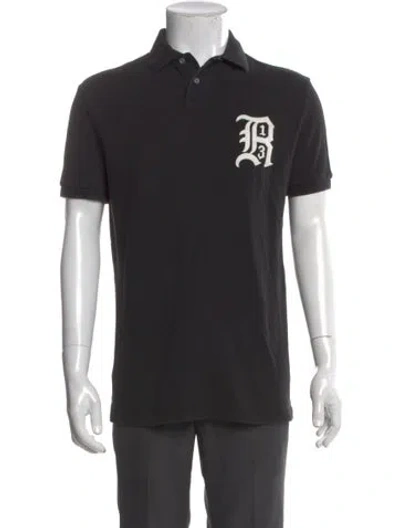 Pre-owned R13 Graphic Print Crew Neck Polo Shirt In Black