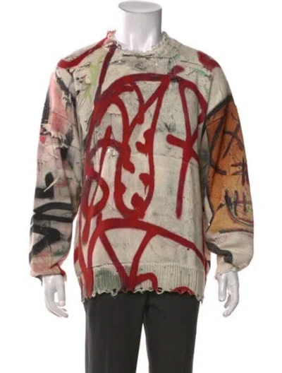 Pre-owned R13 Graphic Print Crew Neck Pullover In Multicolor