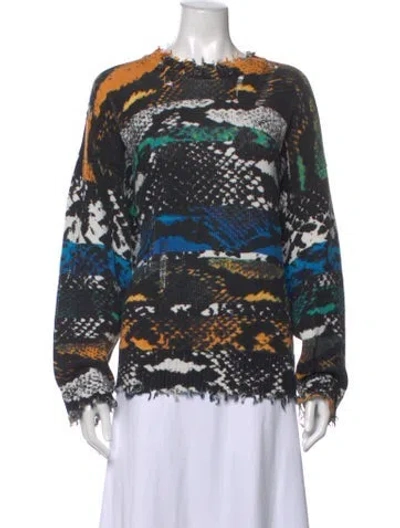 Pre-owned R13 Graphic Print Crew Neck Sweater In Black