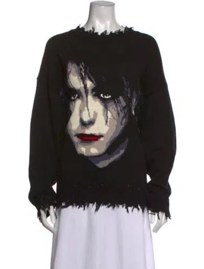 Pre-owned R13 Graphic Print Crew Neck Sweater In Black