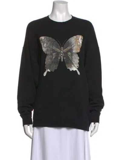 Pre-owned R13 Graphic Print Crew Neck Sweater In Black