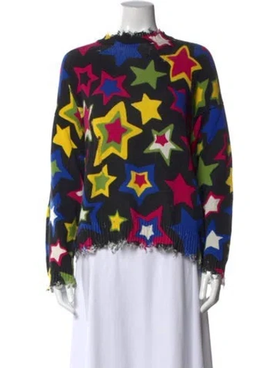 Pre-owned R13 Graphic Print Crew Neck Sweater In Black