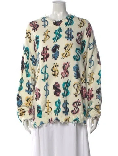 Pre-owned R13 Graphic Print Crew Neck Sweater In Blue
