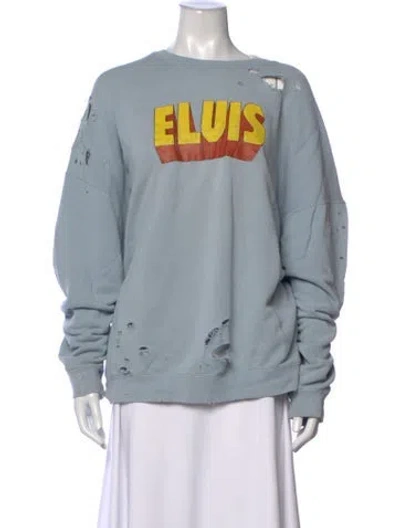 Pre-owned R13 Graphic Print Crew Neck Sweater In Blue