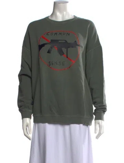 Pre-owned R13 Graphic Print Crew Neck Sweater In Green