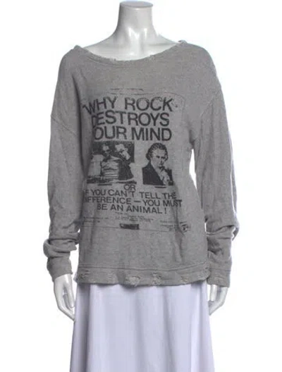 Pre-owned R13 Graphic Print Crew Neck Sweater In Grey