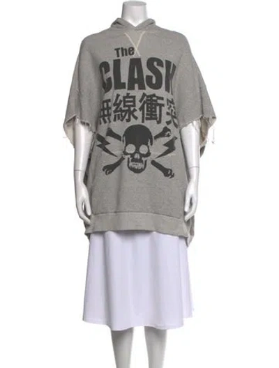 Pre-owned R13 Graphic Print Crew Neck Sweater In Grey