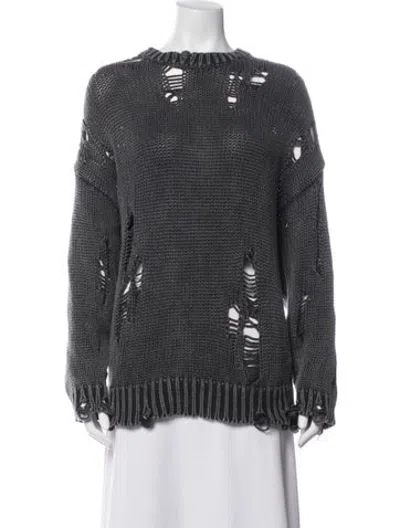 Pre-owned R13 Graphic Print Crew Neck Sweater In Grey