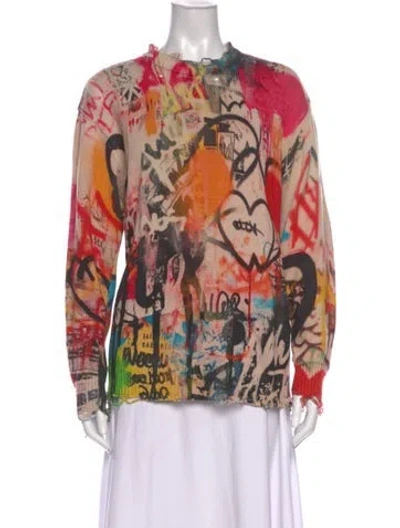 Pre-owned R13 Graphic Print Crew Neck Sweater In Multicolor