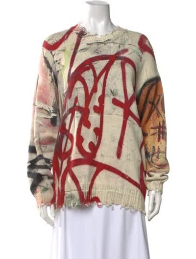 Pre-owned R13 Graphic Print Crew Neck Sweater In Neutrals