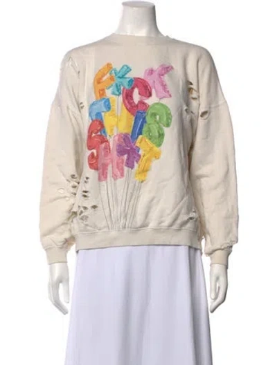 Pre-owned R13 Graphic Print Crew Neck Sweater In Neutrals