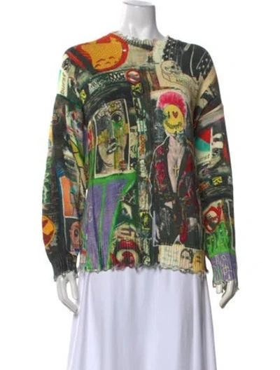Pre-owned R13 Graphic Print Crew Neck Sweater In Neutrals