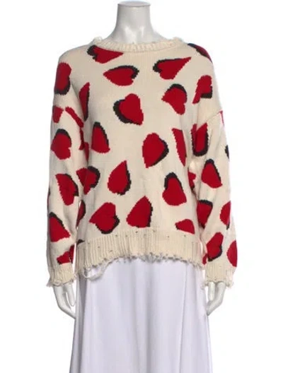 Pre-owned R13 Graphic Print Crew Neck Sweater In Neutrals