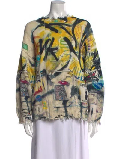 Pre-owned R13 Graphic Print Crew Neck Sweater In Neutrals/yellow