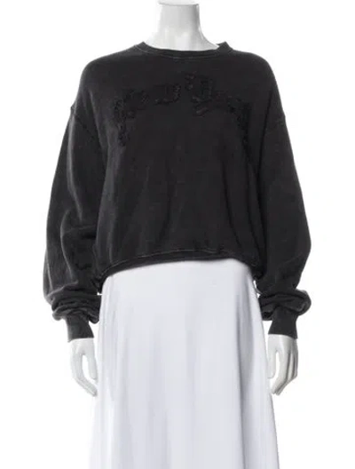 Pre-owned R13 Graphic Print Crew Neck Sweatshirt In Black