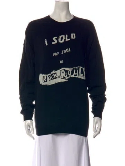 Pre-owned R13 Graphic Print Crew Neck Sweatshirt In Black