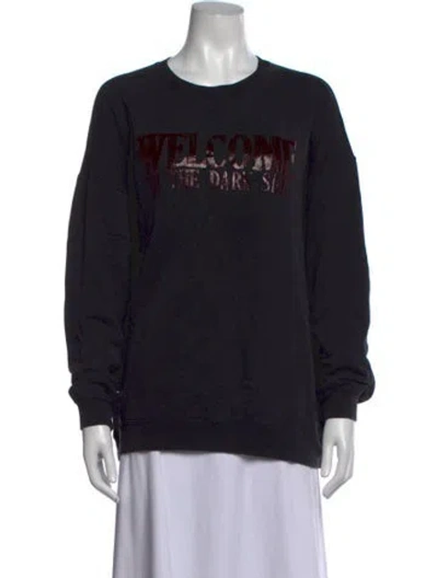 Pre-owned R13 Graphic Print Crew Neck Sweatshirt In Black
